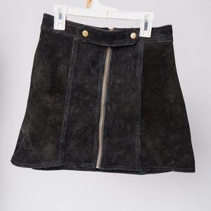 Real suede skirt